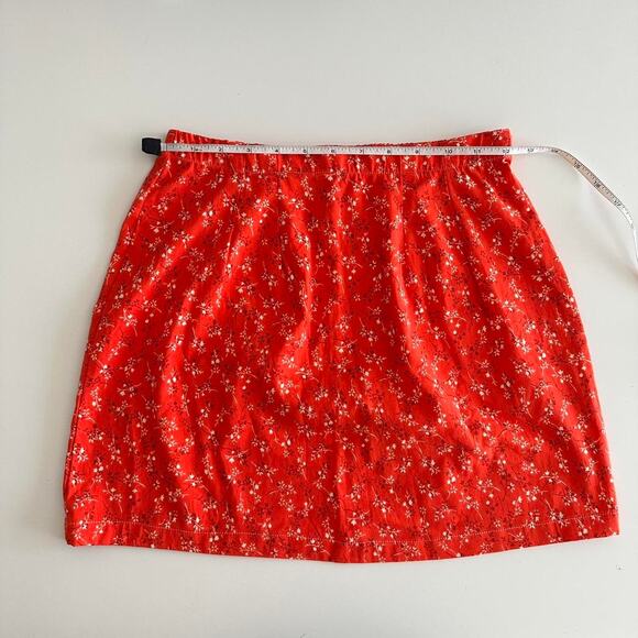 handmade orange white floral mini skirt - Picture 7 of 11